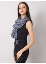 Fashionhunters Dámský šedý šátek s třásněmi