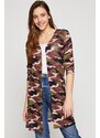 Koton Women's Green Camouflage Patterned Cardigan