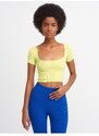 Dilvin 3666 "U" Neck Short Sleeve Crop Top-lime