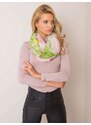 Fashionhunters Tmavě růžový a zelený šátek s potiskem
