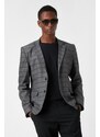 Koton Men's Gray Plaid Jacket