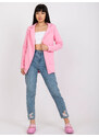 Fashionhunters Světle růžová tepláková bunda s kapsami od RUE PARIS