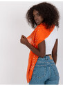 Fashionhunters Tmavě oranžová šála s ozdobnou aplikací
