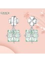 GRACE Silver Jewellery Stříbrné náušnice Čtyřlístek pro štěstí - stříbro 925/1000