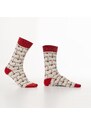 FASARDI Pánské béžové ponožky s ovečkami