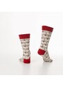 FASARDI Béžové dámské ponožky s ovečkami