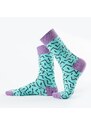 FASARDI Tyrkysové dámské ponožky s černými vzory