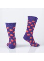 FASARDI Fialové dámské ponožky s jahodami