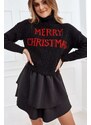 FASARDI Volný vánoční svetr s černým rolákem