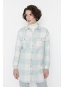 Trendyol Mint Checkered Weave Lumberjack Winter Shirt