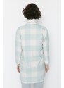 Trendyol Mint Checkered Weave Lumberjack Winter Shirt