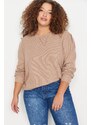 Trendyol Curve Stone Crew Neck Thessaloniki Thin Knitted Sweatshirt