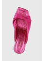 Pantofle Guess RINAH2 dámské, růžová barva, na malém podpatku, FL6R2H SAT03