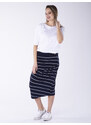 Look Made With Love Woman's Skirt 518 Patricia Navy Blue/White