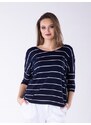 Look Made With Love Woman's Blouse 311 Paris Navy Blue/White