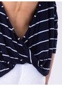 Look Made With Love Woman's Blouse 311 Paris Navy Blue/White