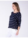 Look Made With Love Woman's Blouse 311 Paris Navy Blue/White