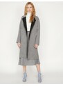 Koton Women's Gray Pocket Detailed Coat