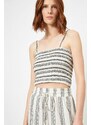 Koton Women's Skirtly Yours Styled By Melis Agazat - Thin Halter Crop Top