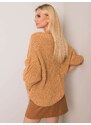 Fashionhunters OH BELLA Oversized velbloudí svetr