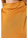 Trendyol Camel Turtleneck Sleeveless Flexible Smart Knitted Body with Snap Button