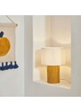 Žlutá látková stolní lampa Kave Home Bianella 29 cm