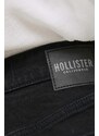 Džínové šortky Hollister Co. dámské, černá barva, hladké, high waist