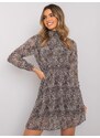 Fashionhunters Béžové šaty s leopardím vzorem Jacquie RUE PARIS