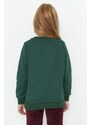 Trendyol Emerald Green Girls' Sweatshirt with Print Detail