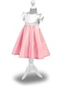 Dívčí šaty bílo růžové Migotka MK36