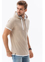 Ombre Clothing Pánské tričko s kapucí - béžová S1376