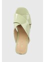 Pantofle Guess LANTZ dámské, zelená barva, na podpatku, FL6LNT PAF03