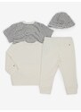 Tommy Hilfiger Sada dětského trička, mikiny, tepláků a čepice v modro-bílé a krémo - Kluci