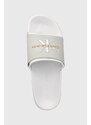 Pantofle Calvin Klein Jeans SLIDE MONOGRAM TPU pánské, bílá barva, YM0YM00361