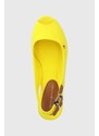 Sandály Tommy Hilfiger ICONIC ELBA SLING BACK WEDGE dámské, žlutá barva, na klínku, FW0FW04788