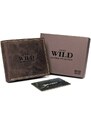 Elegantní hnědá kožená peněženka Wild