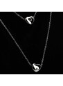 Delami Dvojitý jemný dámský ocelový náhrdelník Srdce
