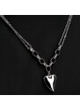 Delami Dvojitý ocelový náhrdelník s přívěskem srdce