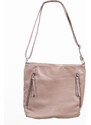 Beige women's handbag with decorative Shelvt zippers