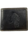 Tillberg Kožená peněženka s indiánem černá 3914