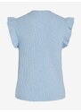 Světle modré dámské žebrované tričko VILA Ril - Dámské