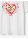 Bílé holčičí tričko Desigual Heart - Holky