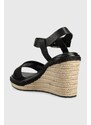 Sandály Calvin Klein WEDGE 70HH - HE dámské, černá barva, na klínku, HW0HW01499