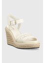 Sandály Calvin Klein WEDGE 70HH - HE dámské, bílá barva, na klínku, HW0HW01499