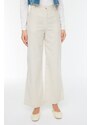 Trendyol Beige Linen Look Pocket Detailed Trousers