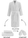 Soft Cotton Pánský župan PALATINE, Bílá, 420 gr / m², Česaná prémiová bavlna 100%, Dlouhý