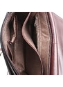 Středně velká luxusní dámská kožená crossbody kabelka Marta Ponti 218 tmavěhnědá