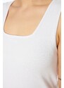 Trendyol Curve Black-White Basic Corded 2-Pack Square Collar Knitted Tank Top