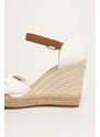 Sandály Tommy Hilfiger BASIC OPENED TOE HIGH WEDGE bílá barva, FW0FW04784