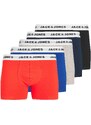 JACK & JONES Boxerky modrá / námořnická modř / šedý melír / světle červená / černá